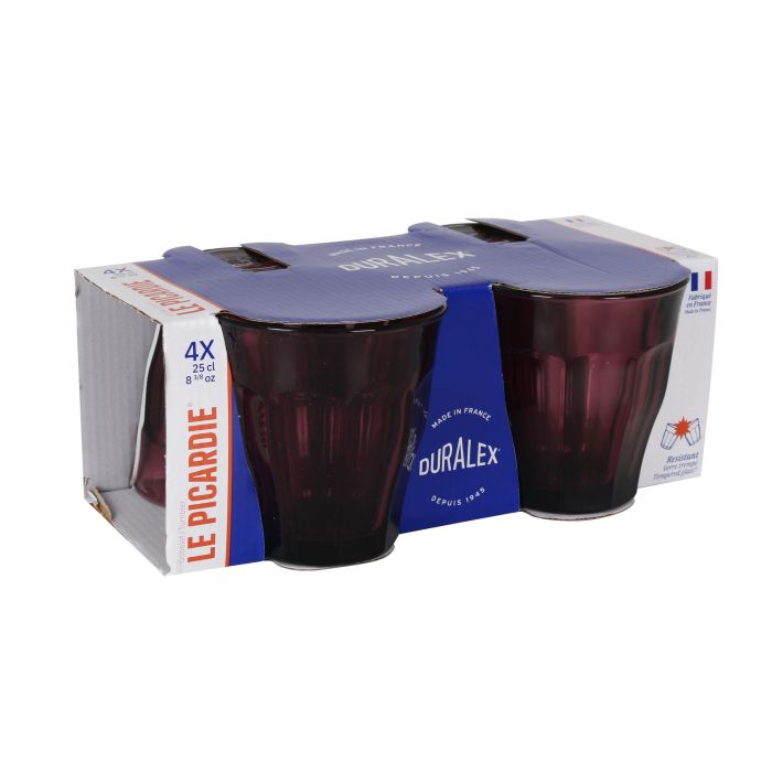 Duralex Set 4 Vasos Picardie Morado/Cranberry 25 cl (12 Cajas)