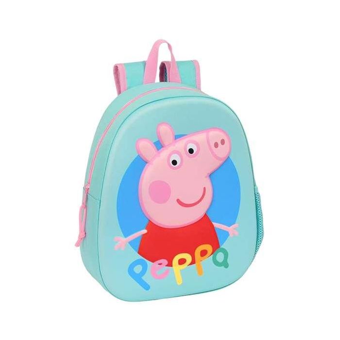 Mochila Escolar Peppa Pig Turquesa