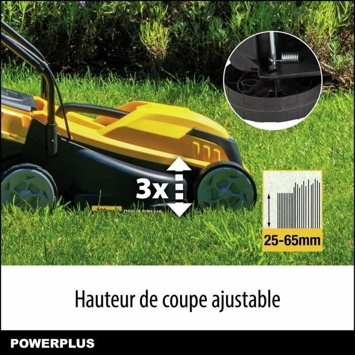 Cortacésped eléctrico - POWERPLUS - POWEG62203 - 1000 W - 320 mm Ø - Con recogida y expulsión trasera 4 Cortacésped eléctrico - POWERPLUS - POWEG62203 - 1000 W - 320 mm Ø - Con recogida y expulsión trasera 4
