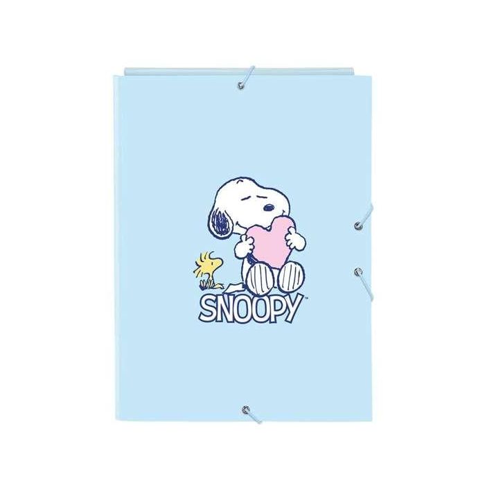Safta Carpeta de Cartón con Gomas y Solapas, Tamaño Folio, Diseño Snoopy Love