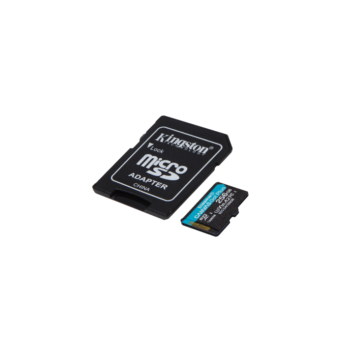 Kingston Technology Tarjeta microSDXC Canvas Go Plus Gen4 de 256 GB, 200 MB/s, A2 U3 V30 y adaptador 2 Kingston Technology Tarjeta microSDXC Canvas Go Plus Gen4 de 256 GB, 200 MB/s, A2 U3 V30 y adaptador 2