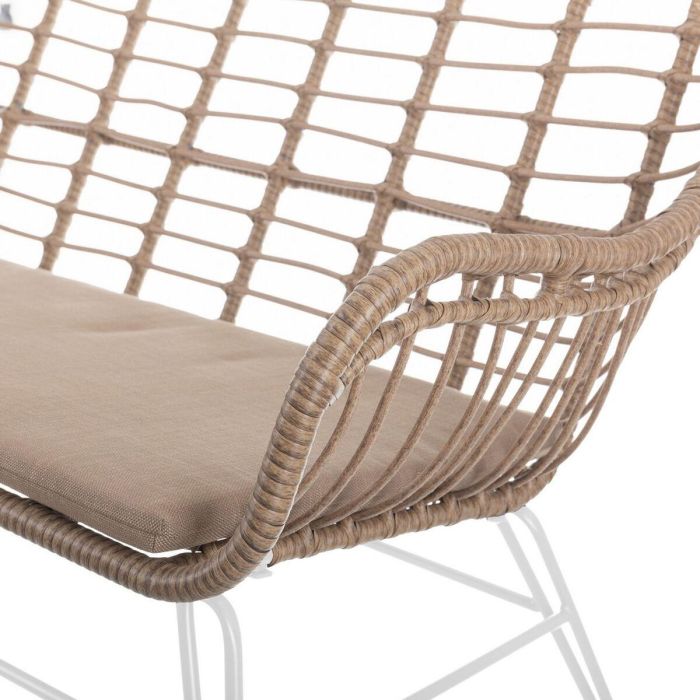 Sillón de jardín Ariki 121 x 62 x 76 cm ratán sintético Acero Blanco 2