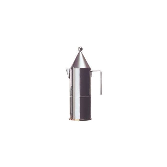 Alessi 90002/3 La Conica Cafetera 3 Tazas Acero Inoxidable 18/10 Diseño Aldo Rossi Apto para Inducción Alessi 90002/3 La Conica Cafetera 3 Tazas Acero Inoxidable 18/10 Diseño Aldo Rossi Apto para Inducción