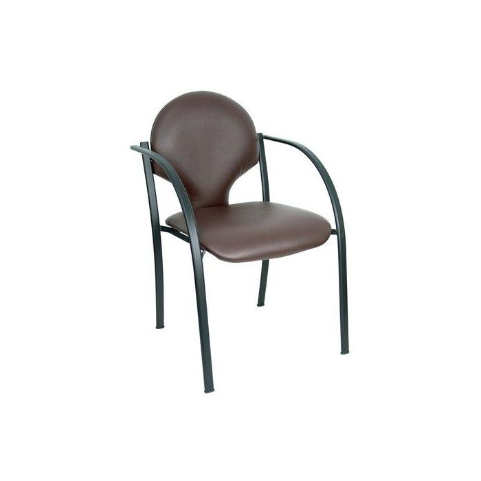 Silla Piqueras Y Crespo Hellin Confidente Ergonomica Con Brazos Fijos Apilable Estructura Negra Asiento Y Respaldo Tapizados Similpiel Marron Oscuro Pack De 2 (Set de 2)