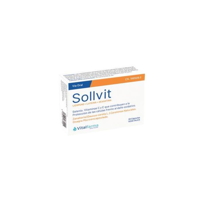 Sollvit Vitamina C y Antioxidantes, Protección Celular y Colágeno, 30 Cápsulas