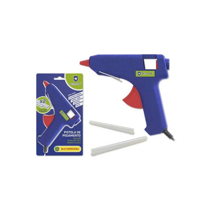 Bismark Pistola de Pegamento de Silicona Baja Temperatura 25W con 2 Recambios - 327108