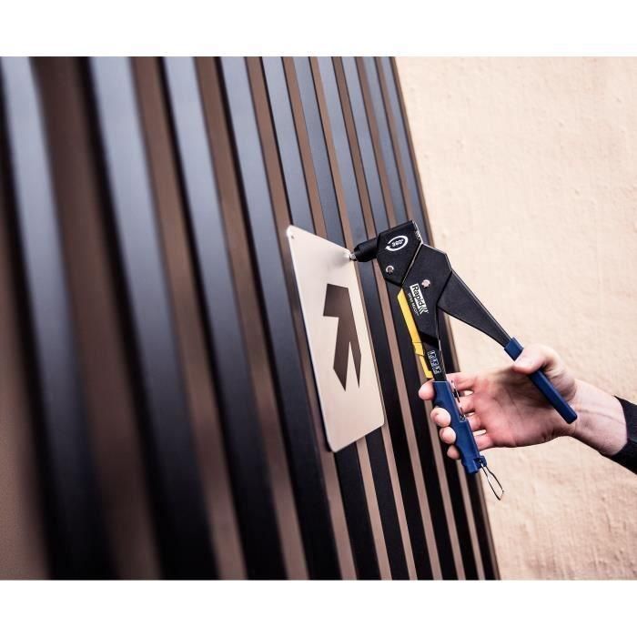 Alicates de remachado RAPID Cabezal giratorio RP60 MULTI en estuche Kit RP40 + remaches 5x50 + 3 taladros 1