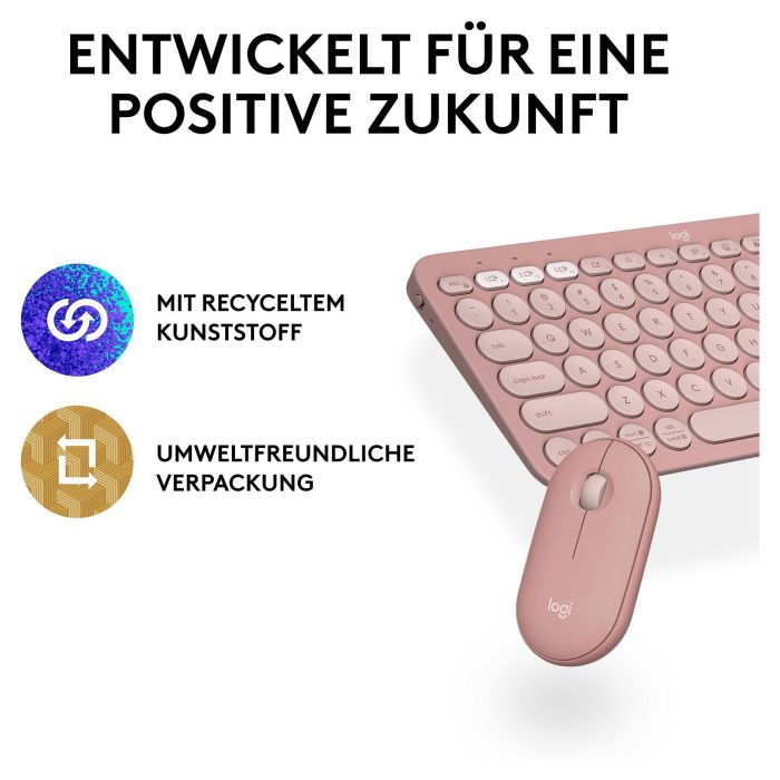 Logitech Ratón inalámbrico Pebble Mouse 2 M350s Rosa 910-007014 2 Logitech Ratón inalámbrico Pebble Mouse 2 M350s Rosa 910-007014 2