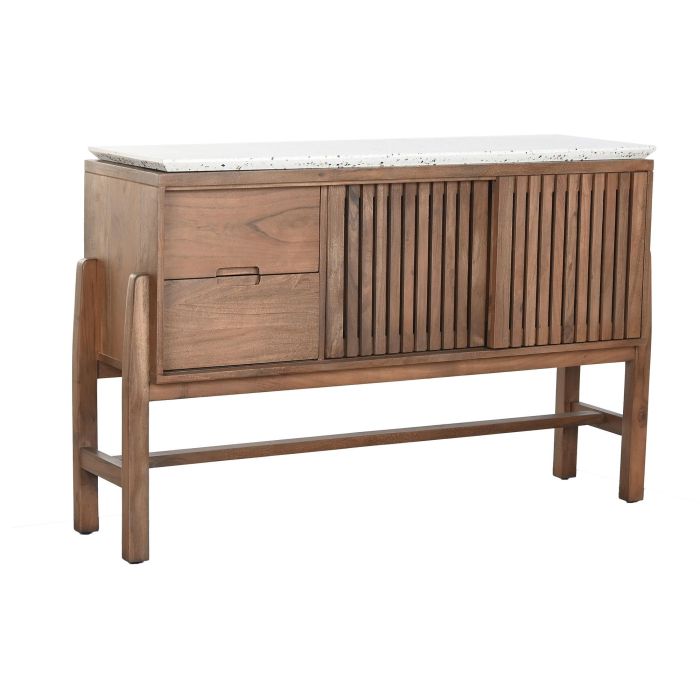 DKD Home Decor Consola Oriental Moderna de Terrazo y Madera de Acacia para Salón o Recibidor 125 cm Ancho x 46 cm Fondo x 92 cm Alto 1