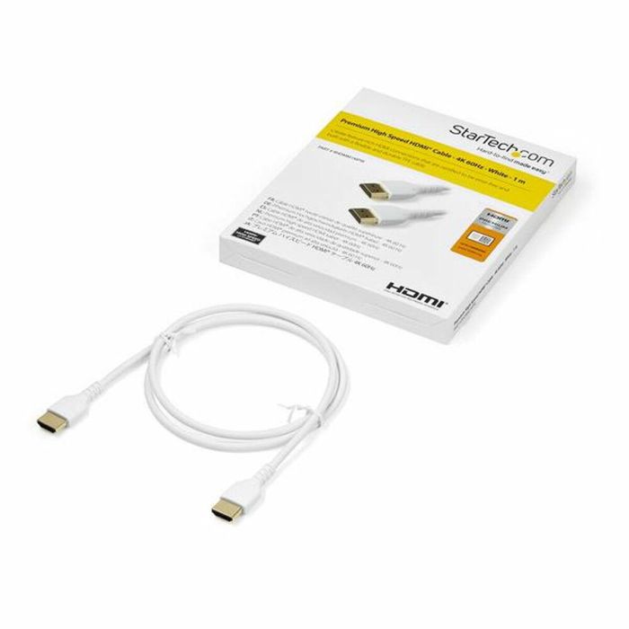 Cable HDMI Startech RHDMM1MPW 4K Ultra HD 1 m Blanco 1