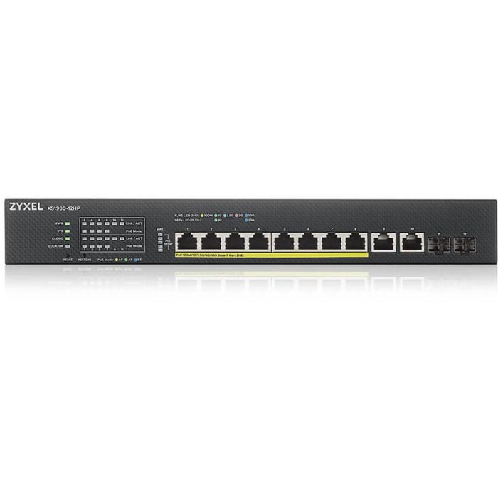 Zyxel XS1930-12HP Switch Gestionado L3 10 Puertos 10G Ethernet PoE+ 2 Ranuras SFP+ Montaje en Rack 1 Zyxel XS1930-12HP Switch Gestionado L3 10 Puertos 10G Ethernet PoE+ 2 Ranuras SFP+ Montaje en Rack 1
