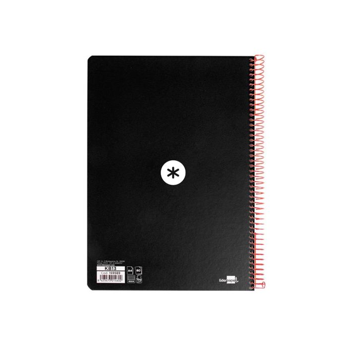 Cuaderno Espiral A4 Antartik Tapa Dura 80H 90 gr Cuadro 4 mm Con Margen Color Negro 3 unidades 6