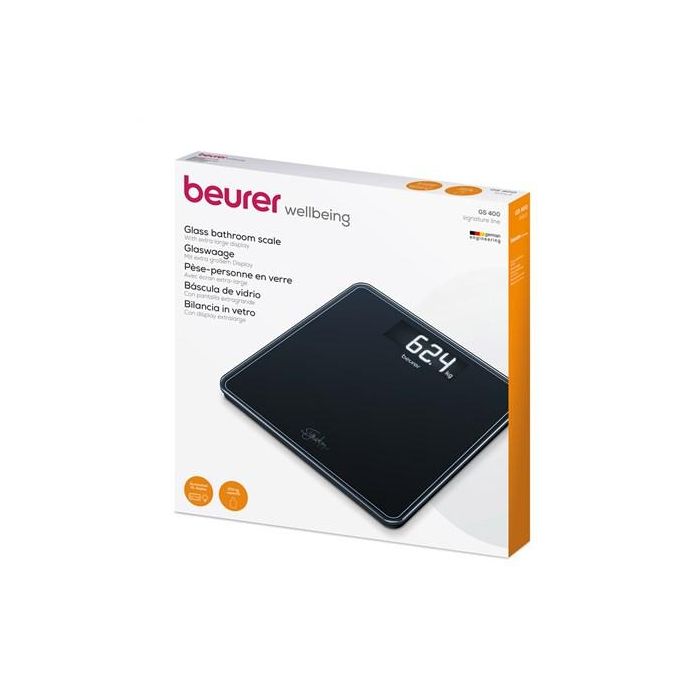 Beurer GS-400 Báscula Digital de Vidrio Negra - Pantalla LCD, 200 kg 3 Beurer GS-400 Báscula Digital de Vidrio Negra - Pantalla LCD, 200 kg 3