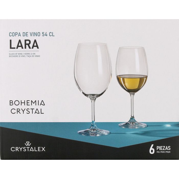 Set 6 Copas Vino Cristal Bohemia 540 cc Lara (4 Cajas) 1 Set 6 Copas Vino Cristal Bohemia 540 cc Lara (4 Cajas) 1
