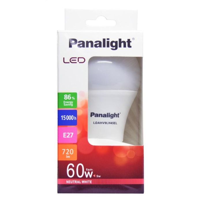 Panasonic-Panalight LDAHV9LH45EL Lámpara LED Bulbo Opaco E27 9W 4500K 270º 1 Panasonic-Panalight LDAHV9LH45EL Lámpara LED Bulbo Opaco E27 9W 4500K 270º 1