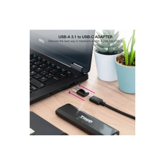 ADAPTADOR NANO CABLE USB A/M - USB C/H 3.1 NEGRO 2