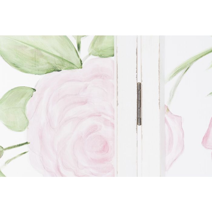 DKD Home Decor Biombo Shabby con Rosas, Biombo Separador Madera y Nylon, Colores Rosa Verde Blanco, 180 cm Alto x 150 cm Ancho 2 DKD Home Decor Biombo Shabby con Rosas, Biombo Separador Madera y Nylon, Colores Rosa Verde Blanco, 180 cm Alto x 150 cm Ancho 2