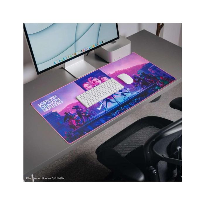 Cinereplicas Alfombrilla de Escritorio XL Kpop Demon Hunters Takedown Huntr/X, 80x35 cm, Diseño Oficial Neopreno