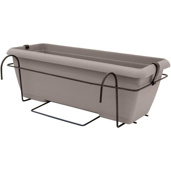 Kit de macetero con soporte metálico y bandeja integrada - GARDEN ID Teramo - Taupe 50 cm - Efecto piedra - Reciclado/reciclable 3 Kit de macetero con soporte metálico y bandeja integrada - GARDEN ID Teramo - Taupe 50 cm - Efecto piedra - Reciclado/reciclable 3