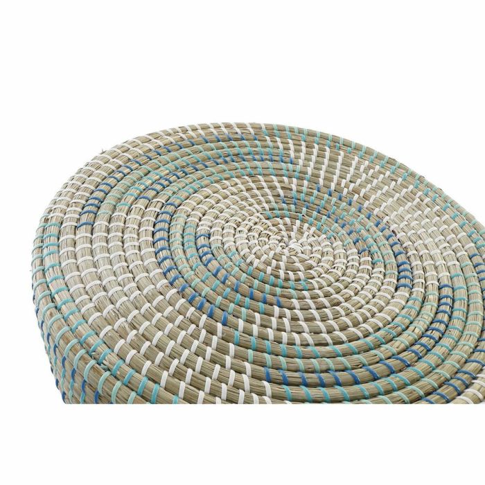 Reposapies Tropical DKD Home Decor Turquesa Natural 41 x 42 x 41 cm 2