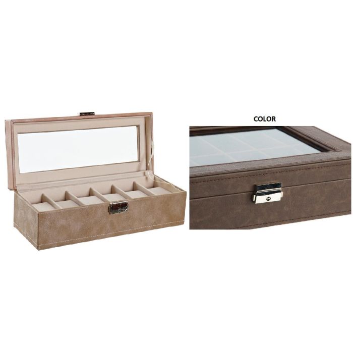 Joyero Tradicional DKD Home Decor Marron Oscuro Beige 10 x 8 x 30 cm Joyero Tradicional DKD Home Decor Marron Oscuro Beige 10 x 8 x 30 cm