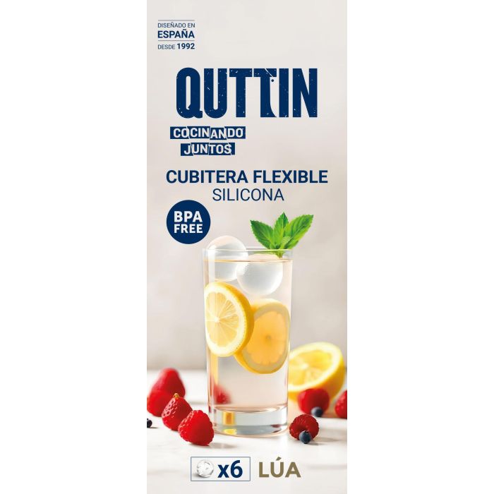 Inde Cubitera Flexible de Silicona Roja para 6 Cubitos de Hielo, 18 x 12.5 x 4.75 cm (24 Unidades)