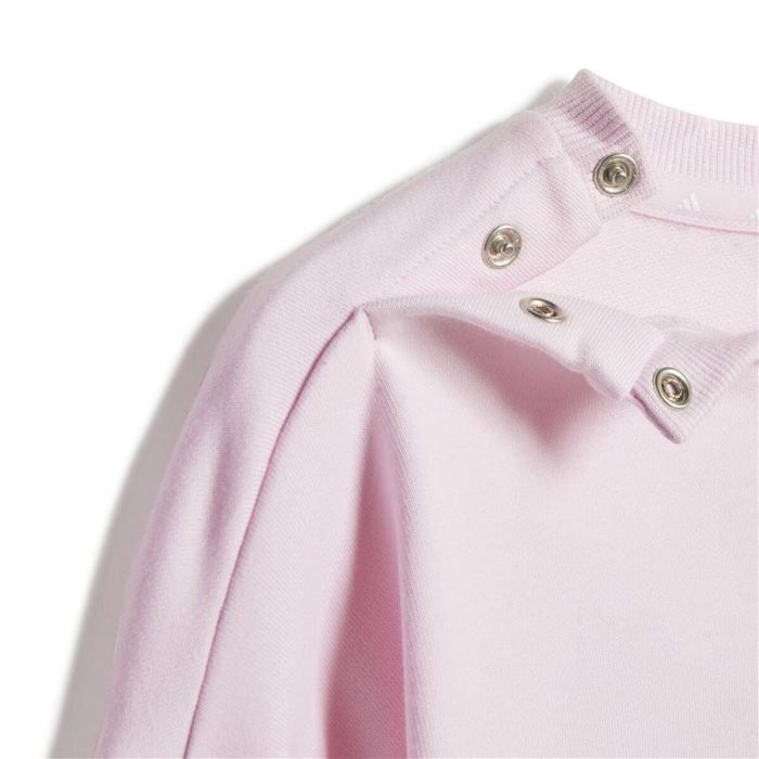 Conjunto Deportivo para Bebé Adidas 3 Bandas French Terry Jogger Rosa 3