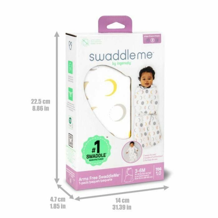 INGENUITY ING0074451173880 Saco de dormir Lunes, para entretiempo TOG 1, Ajustable 3-6 meses, Certificado Oeko-Tex 2