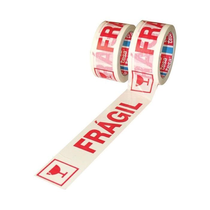 Tesa Tesapack Cinta de Embalaje Impresa "Frágil" 66m x 50mm (6 Unidades) (6 Unidades)