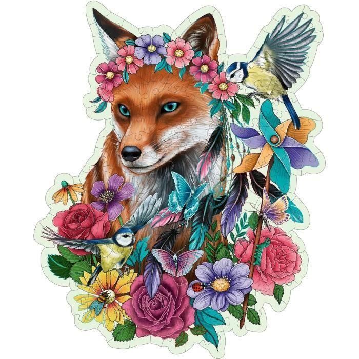 Ravensburger RAV4005556175123 Puzzle de madera - Formas - 150 piezas - Zorro de colores 1