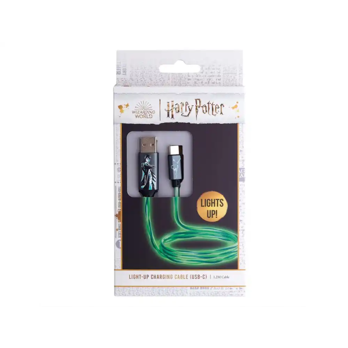 Wondee Cable USB a USB-C Iluminado Harry Potter Patronus 1.2 m para Carga Rápida y Sincronización de Datos