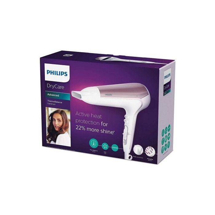 Secador Philips Drycare Advanced BHD186/ 2200W/ Blanco/ Rosa 4 Secador Philips Drycare Advanced BHD186/ 2200W/ Blanco/ Rosa 4