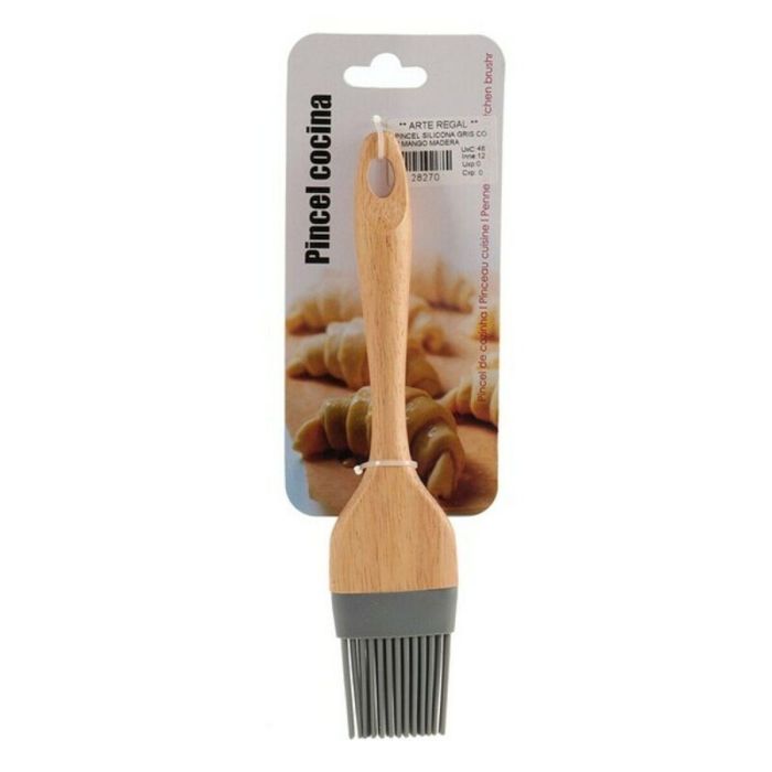 Pincel para Cocina Marrón Gris Madera Silicona 1