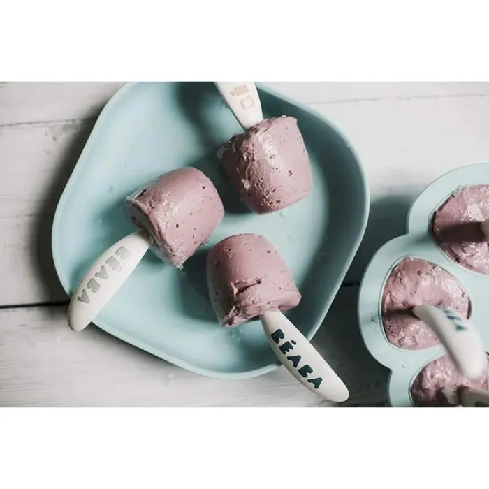 Beaba Set 6 cucharas ergonómicas + 4 tenedores Aprendizaje Bebé Rosa Antiguo Verde Aireado Niebla Ligera 3