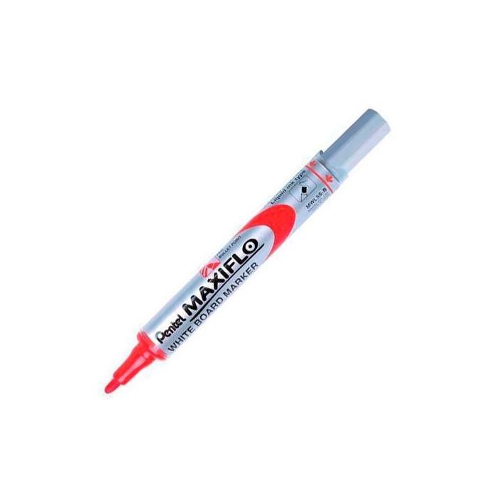 Pentel MWL-5S Marcador para Pizarra Blanca, Tinta Fluida, Punta Mediana, Rojo, Caja 12 Unidades Pentel MWL-5S Marcador para Pizarra Blanca, Tinta Fluida, Punta Mediana, Rojo, Caja 12 Unidades
