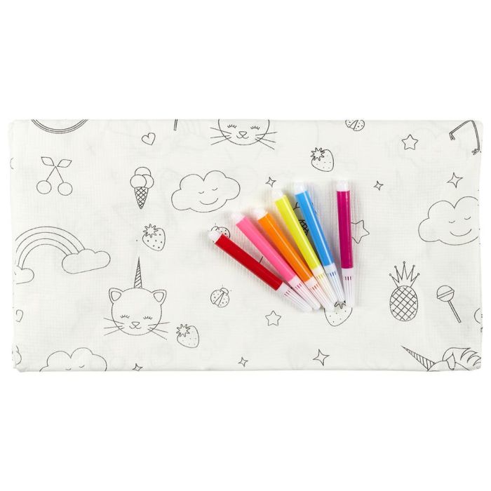 Party Time Mantel para Colorear con 5 Rotuladores, Unicornio, Llama, 120x180cm 4