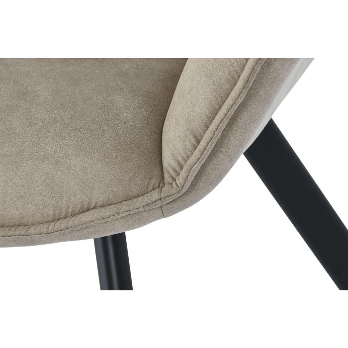 DKD Home Decor Silla Loft Beige Negro Microfibra Metal 67 x 85 x 64 cm 2