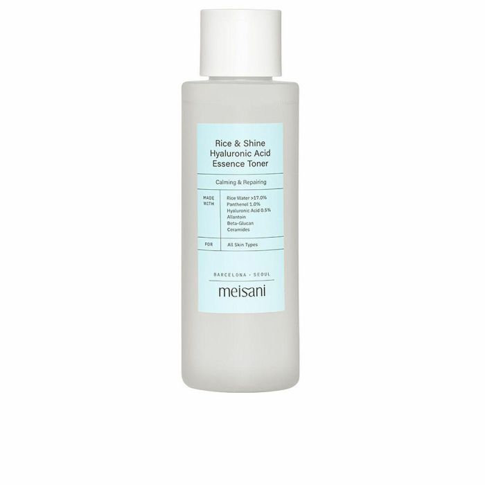 Meisani RICE AND SHINE Tónico Facial y Esencia Hidratante, Calmante para Piel Sensible con Ácido Hialurónico, Arroz y Pantenol 150 ml