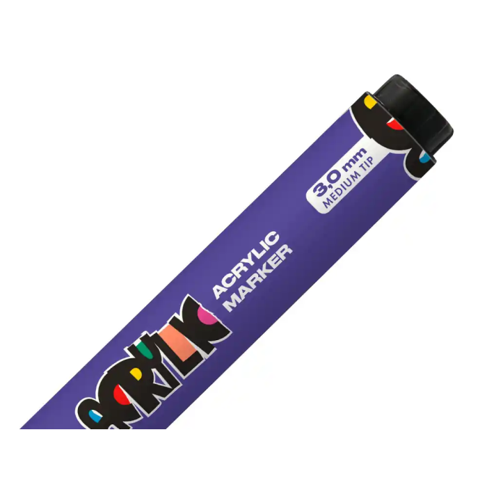 Liderpapel Rotulador Acrílico Base Agua Todo Tipo de Superficie Punta Redonda 3 mm Púrpura 3