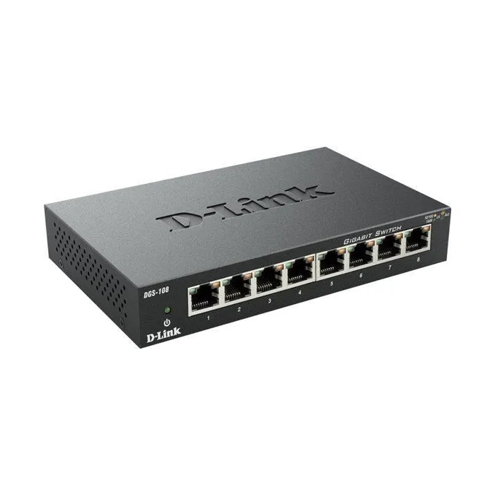 D-Link Switch DGS-108 8 Puertos Gigabit Ethernet 10/100/1000 RJ-45 1 D-Link Switch DGS-108 8 Puertos Gigabit Ethernet 10/100/1000 RJ-45 1