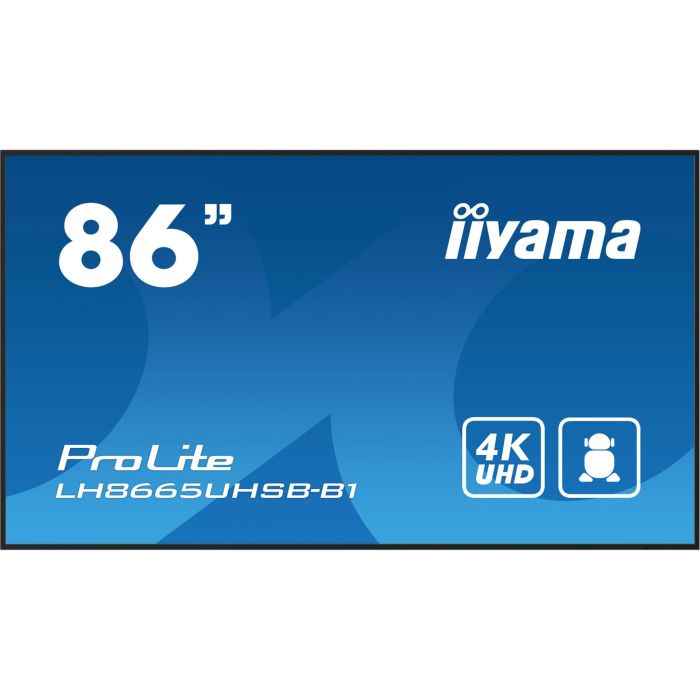 Iiyama Monitor 86" UHD IPS 4K, Android 11, LH8665UHSB-B1 1