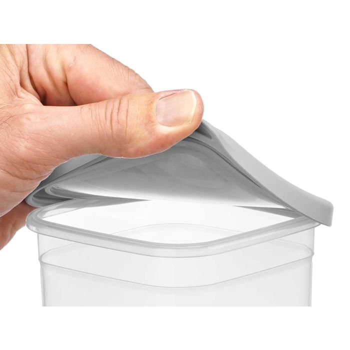 Bote Cuadrado Tapa Gris 2L Leknes 10X27CM (24 Unidades) 3 Bote Cuadrado Tapa Gris 2L Leknes 10X27CM (24 Unidades) 3