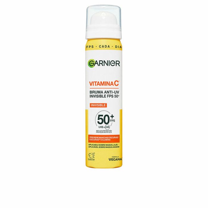 Garnier Bruma Facial Anti-UV Invisible Vitamina C SPF50+ Previene Manchas Oscuras Ilumina 75 ml