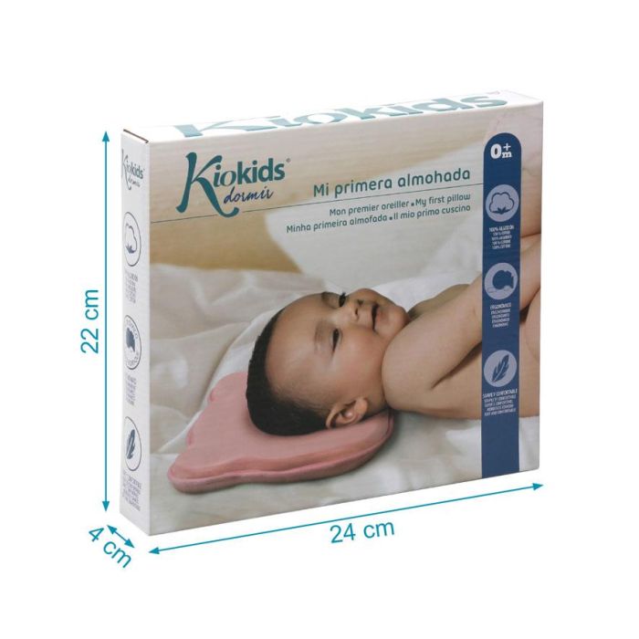 KioKids Almohada Ergonómica para Bebés Rosa Anti Plagiocefalia +0 Meses con Cavidad Central Algodón 100% 4 KioKids Almohada Ergonómica para Bebés Rosa Anti Plagiocefalia +0 Meses con Cavidad Central Algodón 100% 4