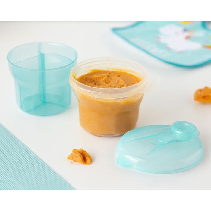 KioKids Dosificador de Leche en Polvo Giratorio, 3 Compartimentos Semitransparentes, Azul, para Bebés +0 Meses, Soft Nordic 1 KioKids Dosificador de Leche en Polvo Giratorio, 3 Compartimentos Semitransparentes, Azul, para Bebés +0 Meses, Soft Nordic 1