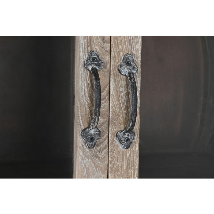 DKD Home Decor Mueble Bar Alpino Natural Madera Reciclada Teca Cristal 40 x 182 x 75 cm 3