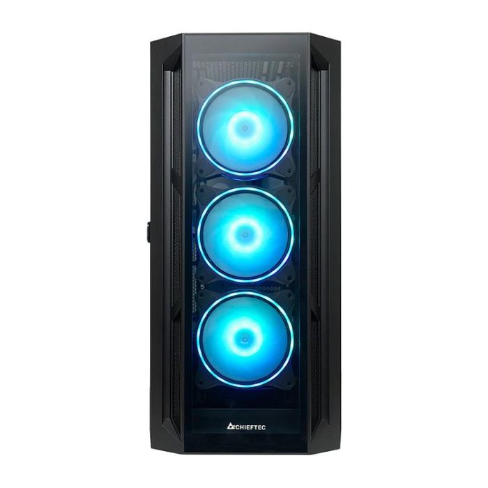 Chieftec GA-01B-TG-OP ATX Midi Tower Negro, Caja de PC para Gaming con Ventana de Cristal Templado 3
