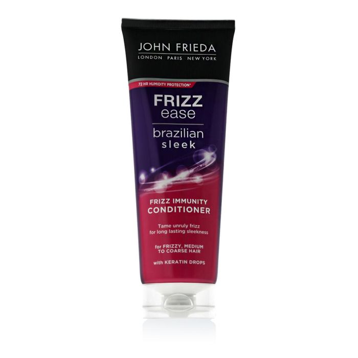 John Frieda FRIZZ-EASE Brazilian Sleek Acondicionador Antiencrespamiento y Alisador con Queratina para Cabello Liso 250 ml