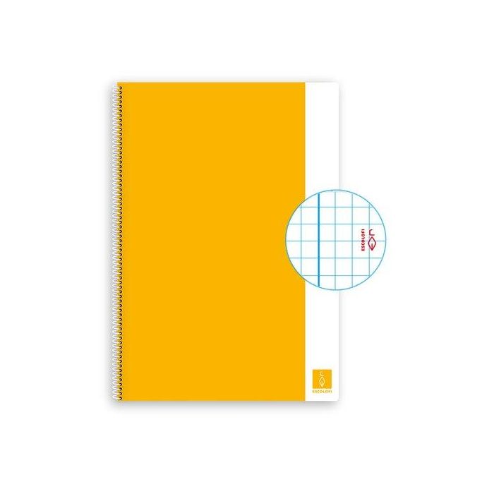 Bloc Escolofi Basic Tapa Dura A4 80H Cuadric.4X4 80G Con Margen Amarillo (Set de 5)