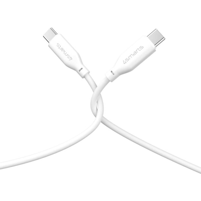 4smarts USB-C / USB-C Silikon-Kabel High Flex 60W 1.5m Wei 4